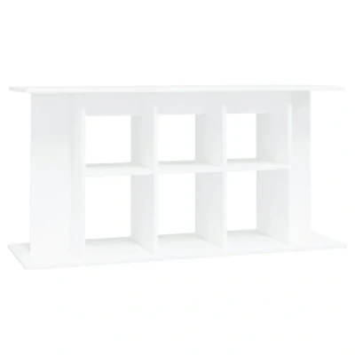 Image of vidaXL Aquarium Stand in Engineered Wood, White Modern Design Fish Tank with Storage, Moisture Resistant for Indoor Use 120x40x60 cm