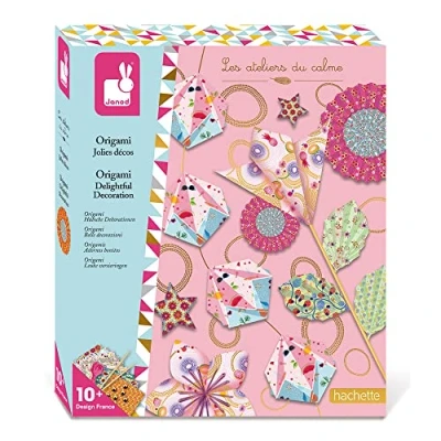 Image of Janod Origami Delightful Decoration Les Ateliers du Calme Childrens Creative Leisure Kit Encourages Creativity Suitable for ages 10 and up J07887
