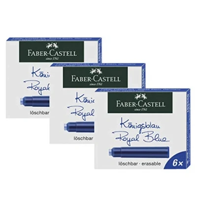 Image of Faber Castell 185506 Ink Cartridges Standard (Pack of 3) (Royal Blue), Standard)