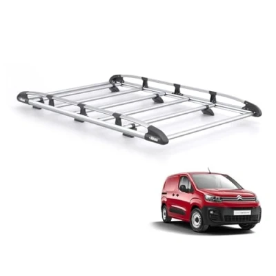 Image of Rhino Roof Rack for Citroen Berlingo 2018+ Van (Only M (L1) Wheelbase with Barn Rear Doors) Heavy Duty KammRack Integrated Ladder Roller (K672)