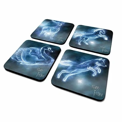 Image of Pyramid International Harry Potter Coasters Set of 4 (Patronus Design) Cork Official Merchandise