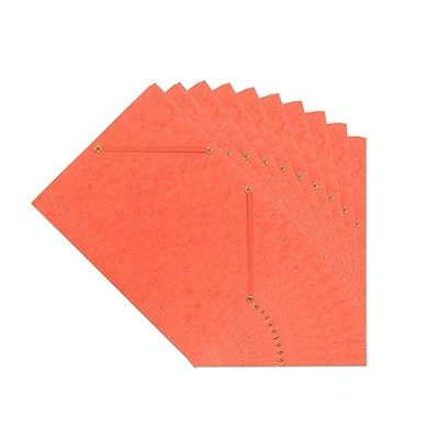 Image of Interdruk Elasticated File Folder A4 Colorspan 3 Flap Pressboard Orange (10 Pack)