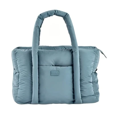 Image of BÉABA, Baby Changing Bag, Ultra Practical, 10 Inside and Outside Pockets, Integrated Stroller Attachment, Removable Pad, Insulated Sac Paris Puffy, Baltic Blue