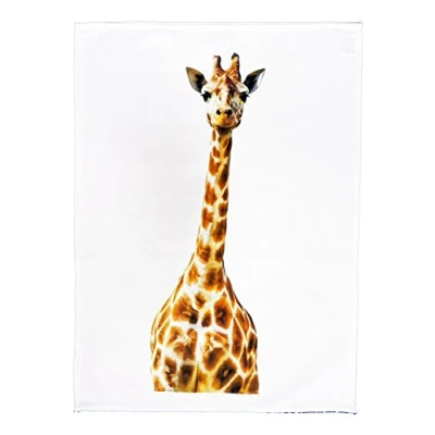 Image of Half a Donkey Classic Giraffe Head on Large Cotton Tea Towel