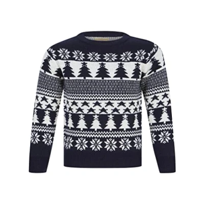 Image of Tokyo Laundry Girl&#039;s Star Tree Nordic Fairisle Novelty Christmas Jumper