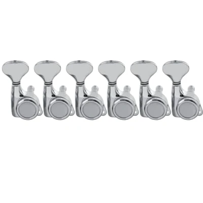 Image of Musiclily Pro 6 in line Guitar Locking Tuners Machine Heads 18:1 Ratio String Tuning Pegs Keys for Strat Tele Style Electric Guitar, Chrome with G Button