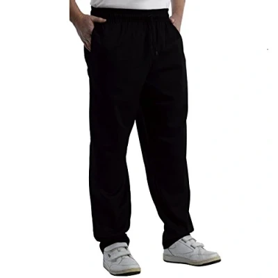 Image of Chefs Black Polycotton Trousers with Elasticated Waist (XXL)