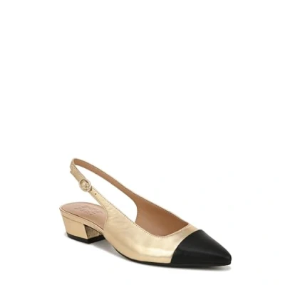 Image of Naturalizer Women&#039;s Court Shoes Banks Sl Slingback, Dark Gold/Black Leather, UK 6, Wide Fit