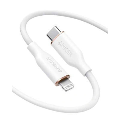Image of Anker PowerLine III Flow, USB C to Lightning Cable for iPhone 13 Pro 12 11 X XS XR 8 Plus [MFi Certified, 6ft, Cloud White] Supports Power Delivery, Silicone (Charger Not Included)