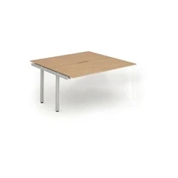 Image of Evolve B2B Ext Kit Silver Frame Bench Desk 1400 Beech BE213
