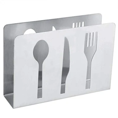 Image of TOPINCN Napkin Holder, Tissue Dispenser Stainless Steel Paper Holder Modern Serviette Rack Table Decor 4.72 * 1.18 3.39in
