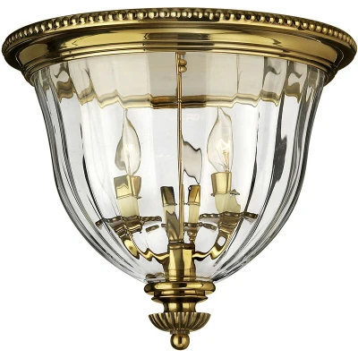 Image of Cambridge 3 Light Flush Mount Ceiling Burnished Brass, E14