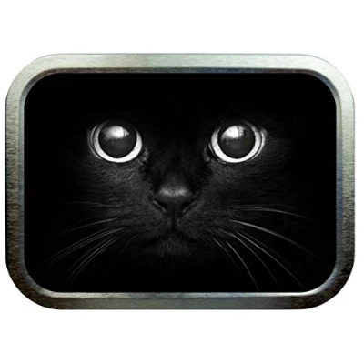 Image of TEEZ Cat Eyes 2oz Silver Tobacco Tin, Baccy Smoking Tin