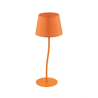 Image of Nicola Table Lamp With Round Tapered Shade Orange 1xE27