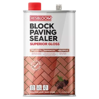Image of Resiblock Superior Block Paving Sealer Easy to Apply Resistance De icing Salts Gloss 5 Litre