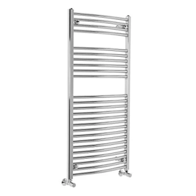 Image of Warmehaus Contemporary Curved Heated Bathroom Towel Rail Radiator Rad 1200 x 600 Chrome