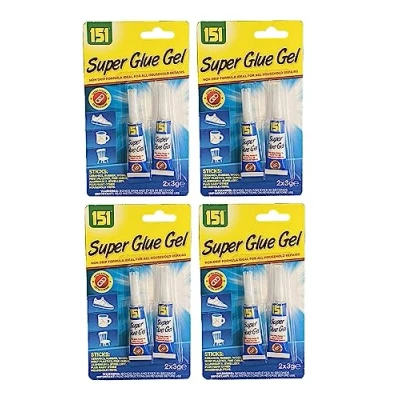 Image of 4 x Ultra Strong Super Glue Adhesive Liquid 2 3g Tubes Suitable For Rubber Ceramic Wood Plastic &amp; Other Household Repairs