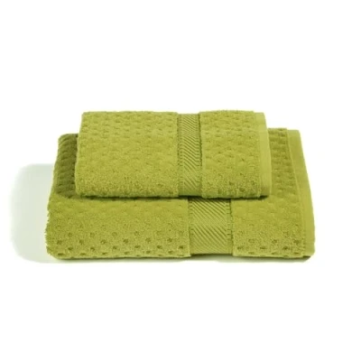 Image of Caleffi Soft Terry 100% Cotton Jacquard Bath Towel and Bidet Set, 1 Face 60 x 110 cm + Guest 40 Absorbent Resistant to Frequent Washes, Durable