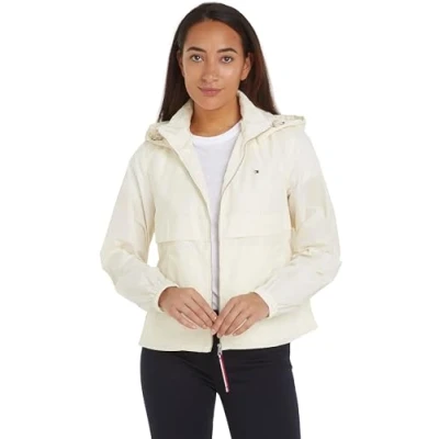 Image of Tommy Hilfiger Women Jacket Windbreaker for Transition Weather, White (Calico), XS