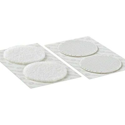 Image of Velcro Industrial Strength Dots Coins Circles in Black and White (White, 20 Pairs)