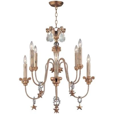 Image of Mignon 8 Light Chandelier Gold And Silver Finish, E14