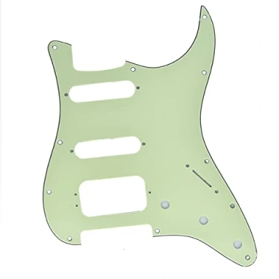 Image of Dopro 11 Hole Strat HSS Guitar Pickguard 3 Screw Humbucking Pickup Mount Fits American Fender Stratocaster Mint Green