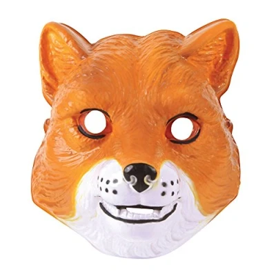 Image of Bristol Novelty PM163 Fox Mask Pack of 1 Plastic, Unisex Adult, Orange/White, One Size