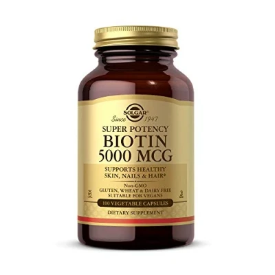 Image of Solgar Biotin 5000 μg Vegetable Capsules Pack of 100