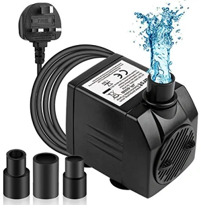 Image of BARST 600L/H Submersible Water Pump, Ultra Quiet Pump for Aquarium Fountains Pool Fish Tank Pond Hydroponics Statuary with 4 Strong Suction Cups,3 Nozzles 1.83m Power Cord