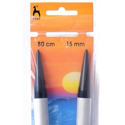 Image of Pony Plastic Circular Knitting Pins/ Needles 80cm long Size 15mm