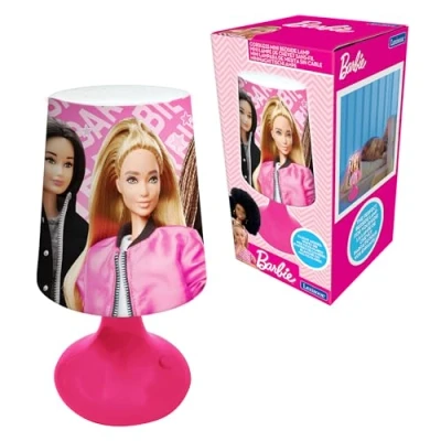 Image of Lexibook, Mattel Barbie Mini Cordless Bedside Lamp and Nightlight MLT10BB, Pink