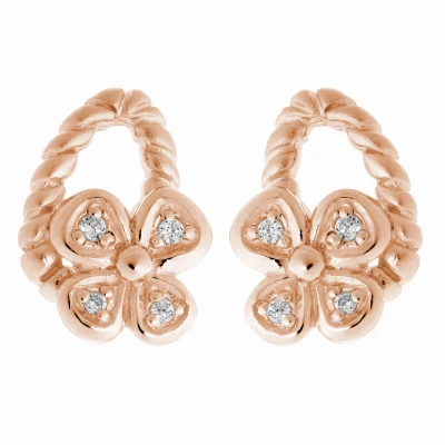 Image of Orphelia WoMens 925 Sterling Silver Stud Earrings Rose ZO 6020/1 One Size