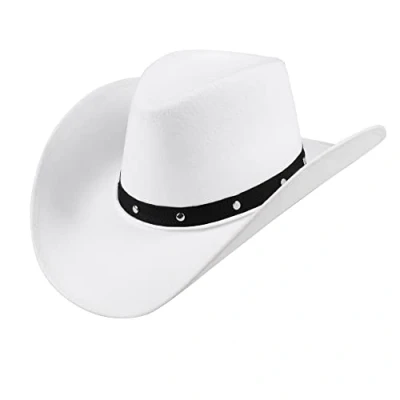 Image of Boland Adult Wichita Cowboy Hat, Western Fancy Dress Accessory, Unisex, For Men and Women, Sheriff, Rodeo, Party, Festival, Halloween, Up, One Size, White