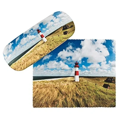 Image of VON LILIENFELD Glasses Case Sylt Lighthouse Present Cleaning Cloth Spectacle Cases Lightweight Stable