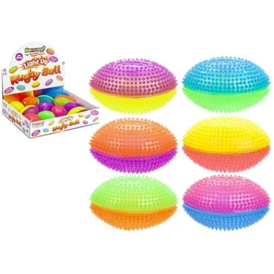 Image of TWO TONE LIGHT UP RUGBY BALLS 11CM 6 ASSORTED