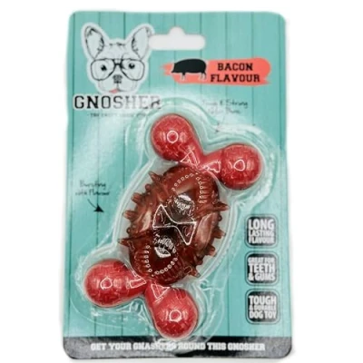 Image of WUNDAPETS GNOSHER TOUGH NYLON DOG CHEW TOY BONES BACON BONE DURABLE PLAY