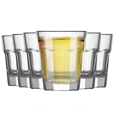 Image of 6x Clear 45ml Aras Shot Glasses Small Vodka Tequila Jelly Cocktail Mini Dessert Party Drinking Glass Cups Set By LAV