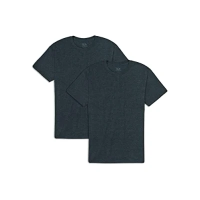 Image of Fruit of the Loom Men&#039;s Eversoft Cotton T Shirts, Breathable &amp; Moisture Wicking with Odor Control, Sizes S 4x, Crew 2 Pack Black Heather, Medium