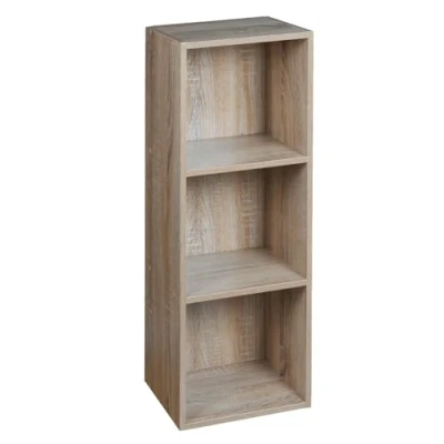 Image of URBNLIVING Tier Wooden Bookcase Shelving Display Storage Shelf Unit Wood Shelves (Antique Oak, 3 Shelf)