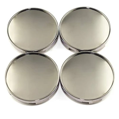 Image of Rhinotuning 4 x 60 mm 58 ABS Material Black Chrome Hub Caps Cover for 670025694 4B0601170