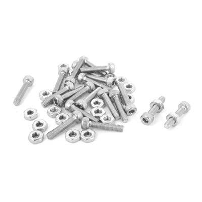 Image of Sourcingmap M2.5x12mm Hex Socket Head Knurled Cap Screws Bolts Nuts Set 20Pcs