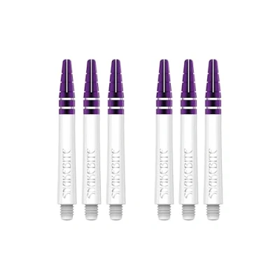 Image of RED DRAGON Peter Wright Snakebite Nitrotech Medium White and Purple stems 2 sets per pack (6 in total)