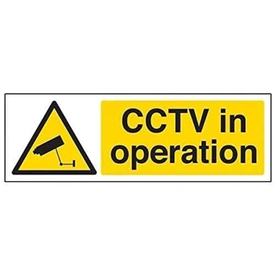 Image of V Safety Cctv In Operation Sign Landscape 450mm x 150mm 2mm Rigid Plastic