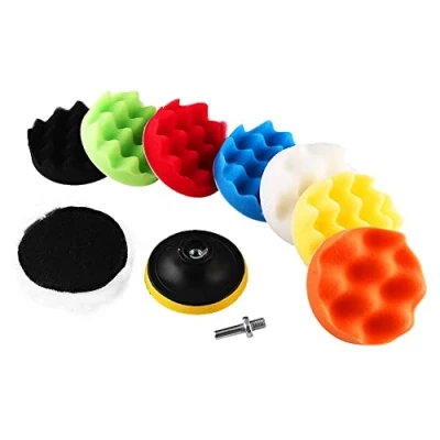 Image of Polishing Sponge Pad, 10Pcs Buffing Waxing Pad Kit replacement for Car Polisher Buffer With Drill Adapter Polishing, Waxing, Sealing Glaze(3&quot;)