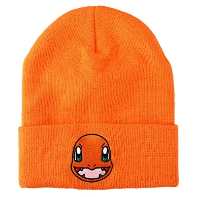 Image of Bioworld Pokemon Charmander Face Orange Cuff Beanie, Orange, One size