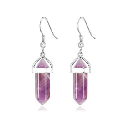 Image of Philip Jones Amethyst Gemstone Drop Earrings