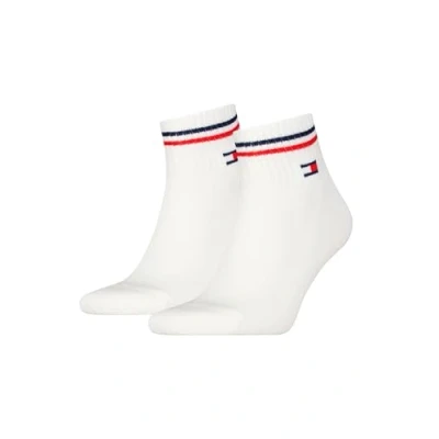 Image of Tommy Hilfiger Unisex Quarter Socks, White, 6 8 UK