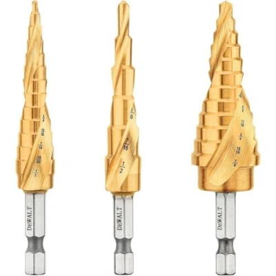 Image of DEWALT Drill Bit Set, 3 Piece, Titanium Nitride Coated, Longer Life and Better Chip Removal (DWA1790IR)
