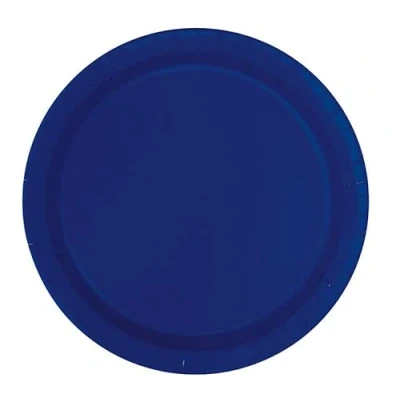 Image of Unique 30948EU Eco Friendly Paper Plates 18 cm Navy Blue Colour 20 Count (Pack of 1), Pack