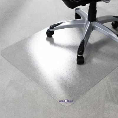 Image of Marvelux 90 x 120cm Durable Eco Friendly Office Chair Mat for Low and Standard Pile Carpets, Rectangular Clear Enhanced Polymer Carpet Protector, Made in the UK